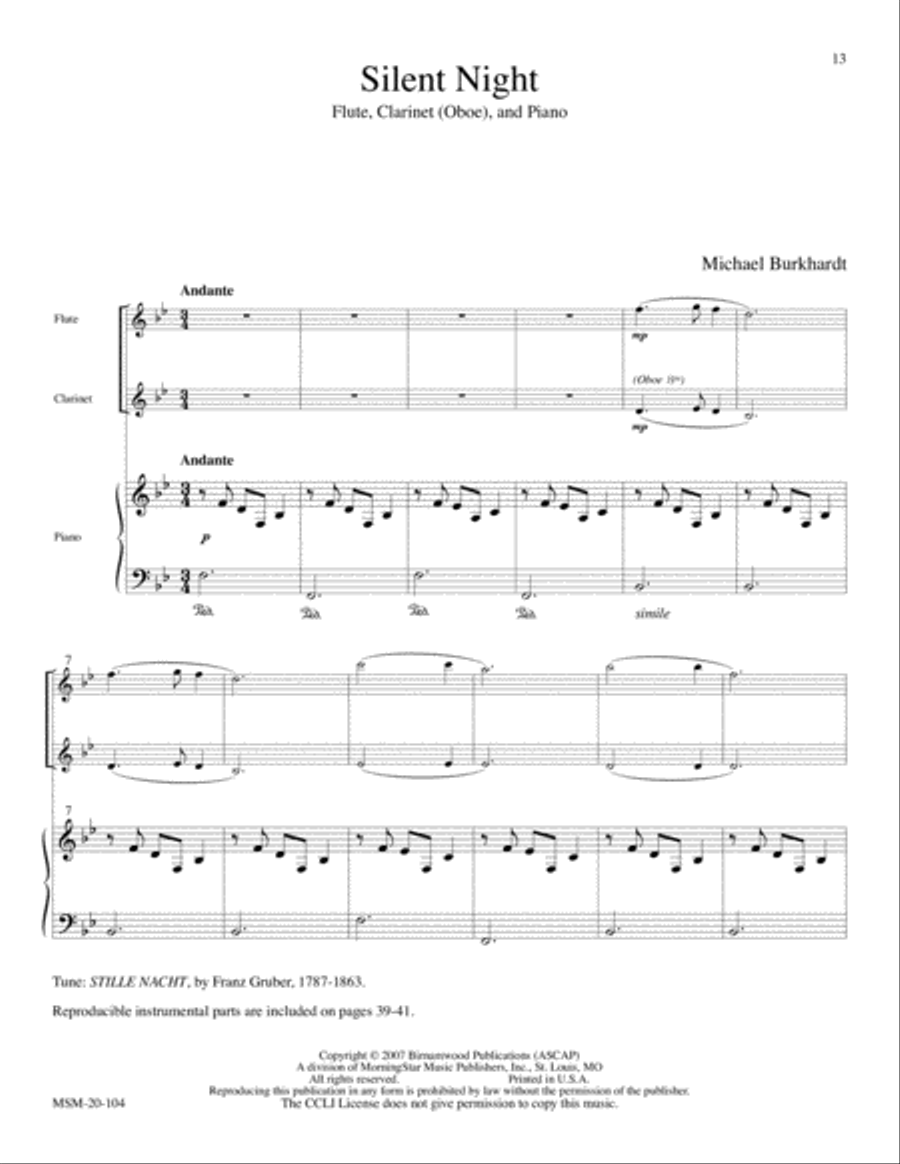 Silent Night Silent Night Clarinet scores gallery preview page 3