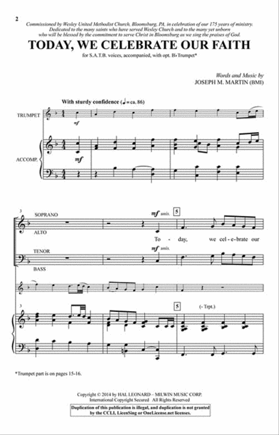 Today, We Celebrate Our Faith 4-Part scores gallery preview page 2
