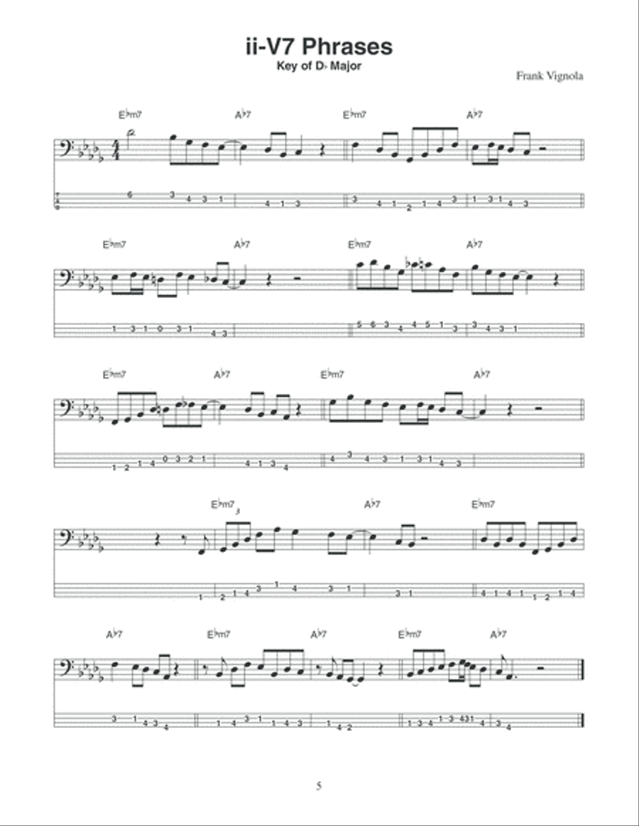 120 2-bar ii-V Riffs for Bass Bass Guitar scores gallery preview page 6