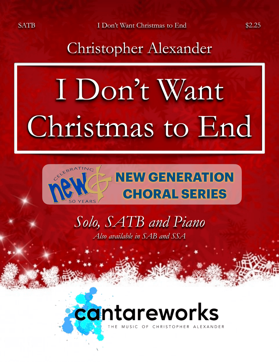 I Don't Want Christmas To End 4-Part scores gallery preview page 1