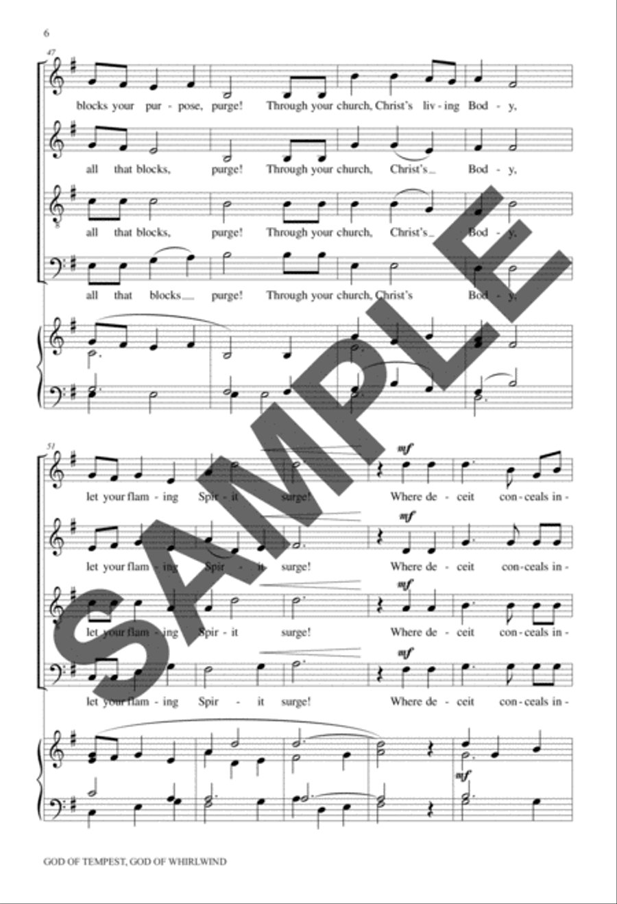 God of Tempest, God of Whirlwind 4-Part scores gallery preview page 6