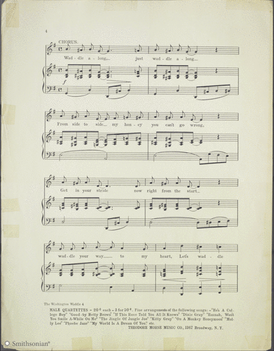 The Washington Waddle Piano, Vocal scores gallery preview page 4