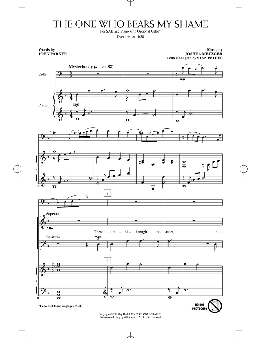 The One Who Bears My Shame 3-Part scores gallery preview page 1