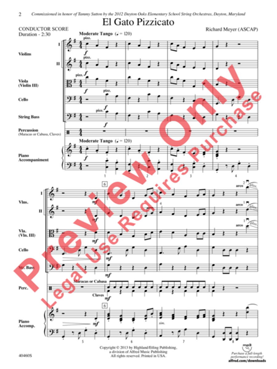 El Gato Pizzicato El Gato Pizzicato String Orchestra scores gallery preview page 3
