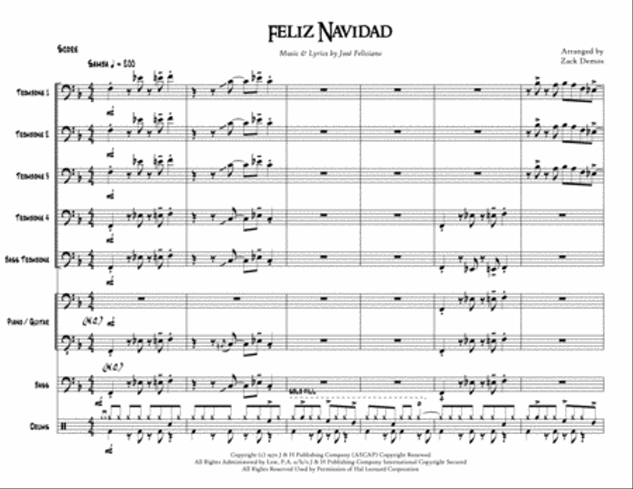 Feliz Navidad Feliz Navidad Brass Quintet scores gallery preview page 2