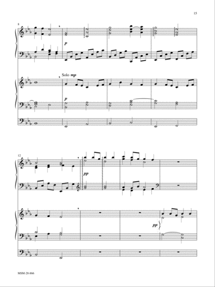Three Preludes on American Hymntunes A Collection of Duets for Piano and Organ Organ scores gallery preview page 8