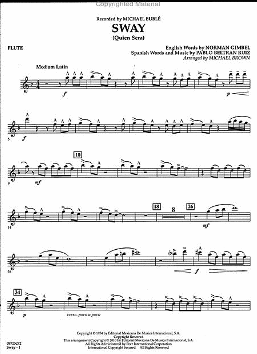 Sway (Quien Será) Concert Band scores gallery preview page 6