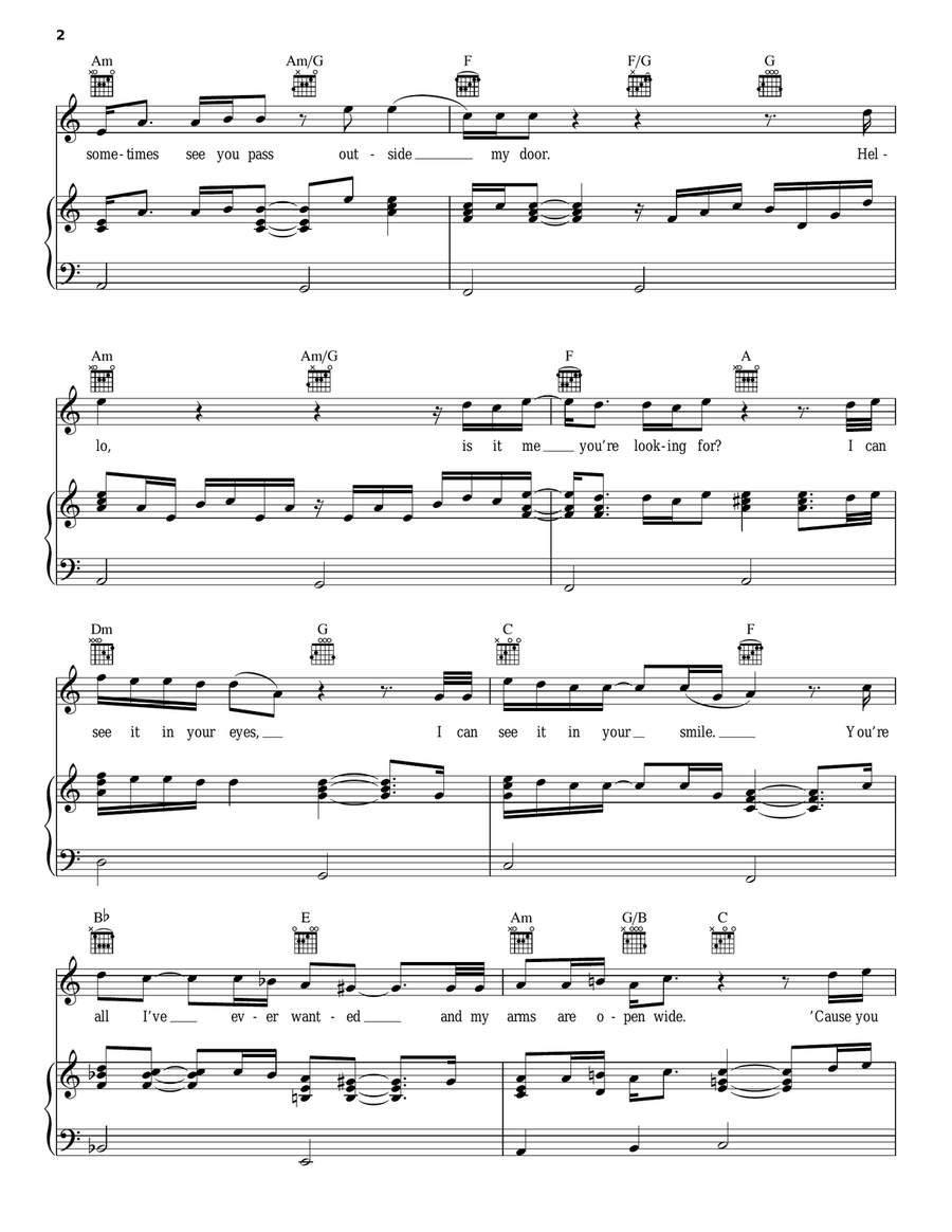 Hello Hello Piano, Vocal, Guitar scores gallery preview page 2