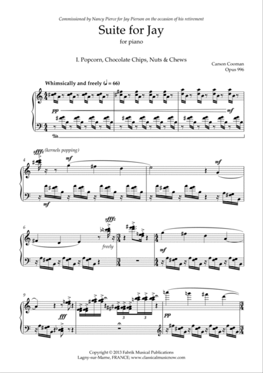 Carson Cooman - Suite for Jay for piano Piano Solo scores gallery preview page 2