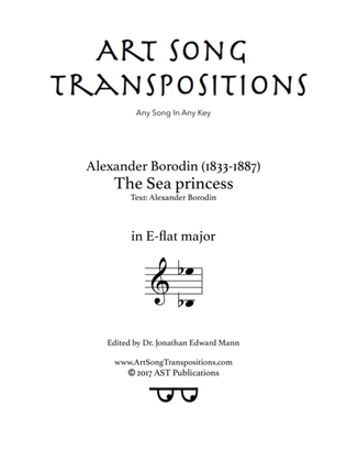 Book cover for BORODIN: Морская Царевна (transposed to E-flat major, "The sea princess")