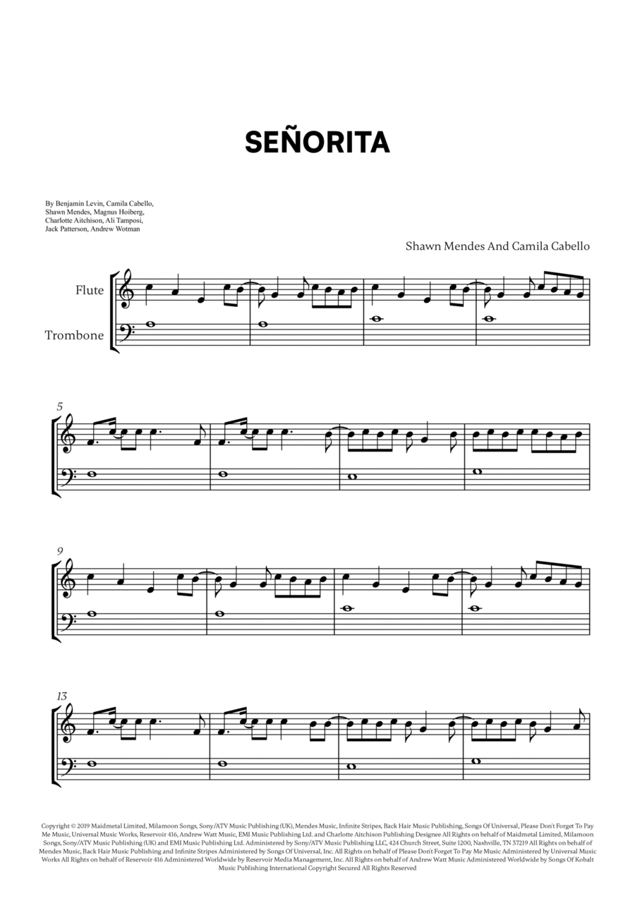 Señorita Flute scores gallery preview page 1