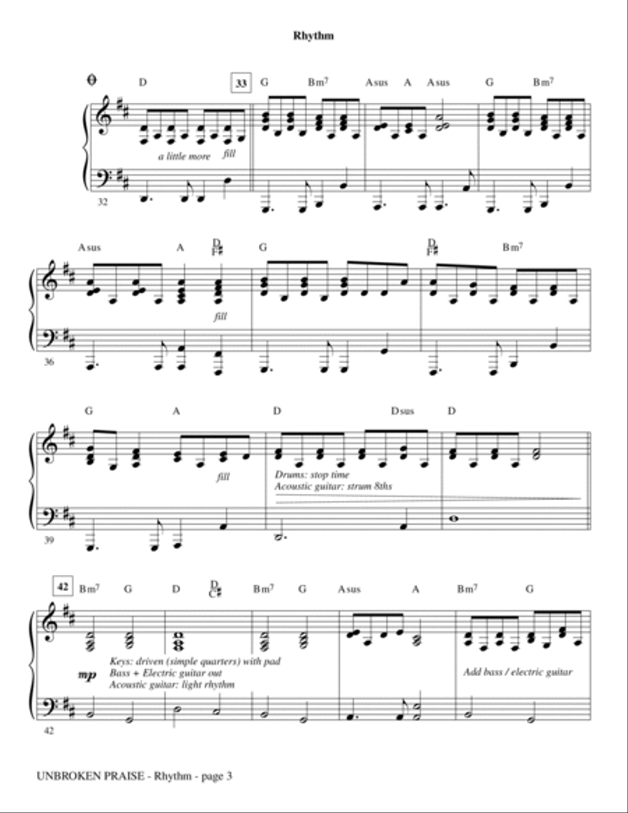 Unbroken Praise - Rhythm Choir scores gallery preview page 3