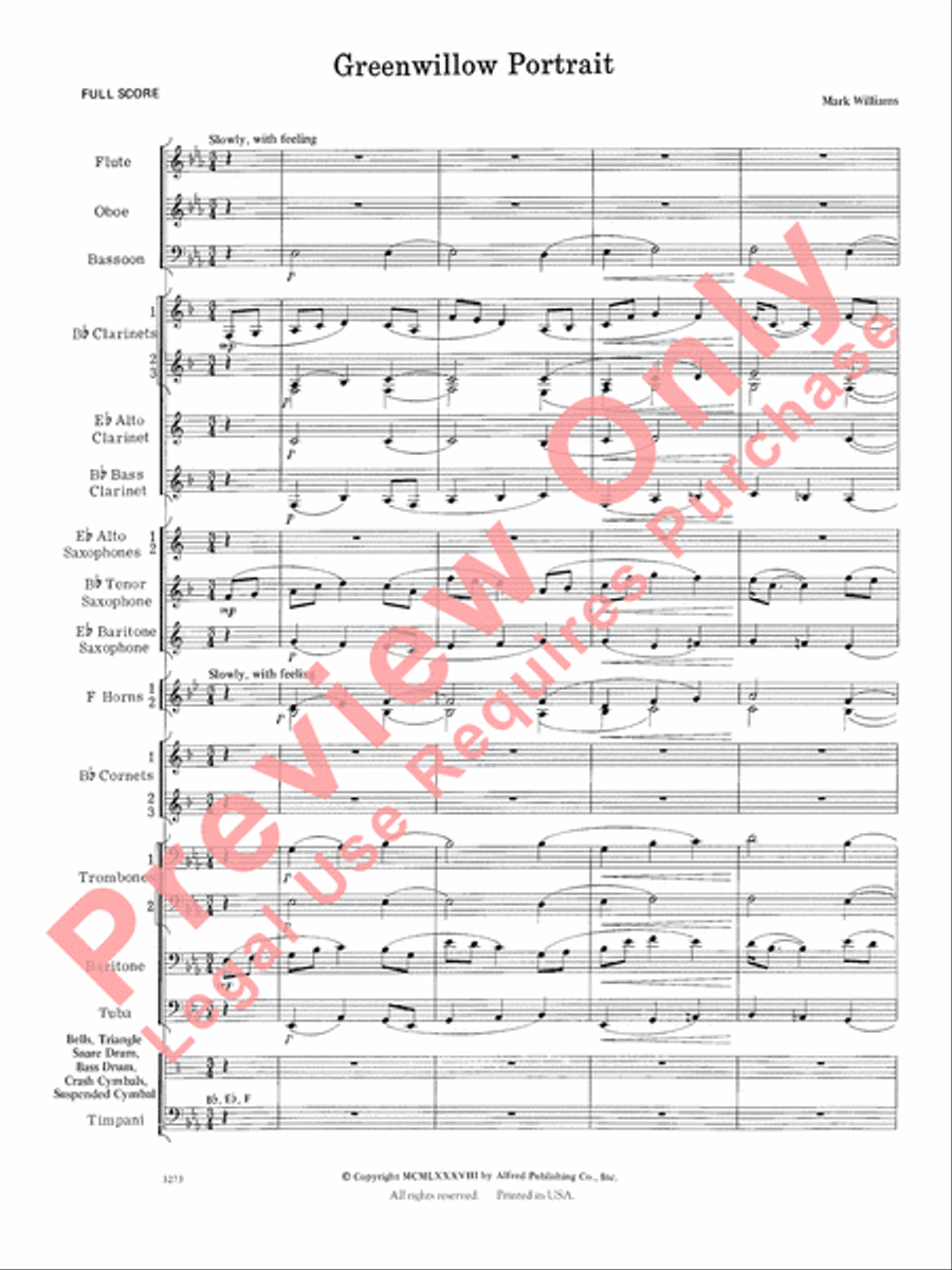 Greenwillow Portrait Greenwillow Portrait Concert Band scores gallery preview page 3