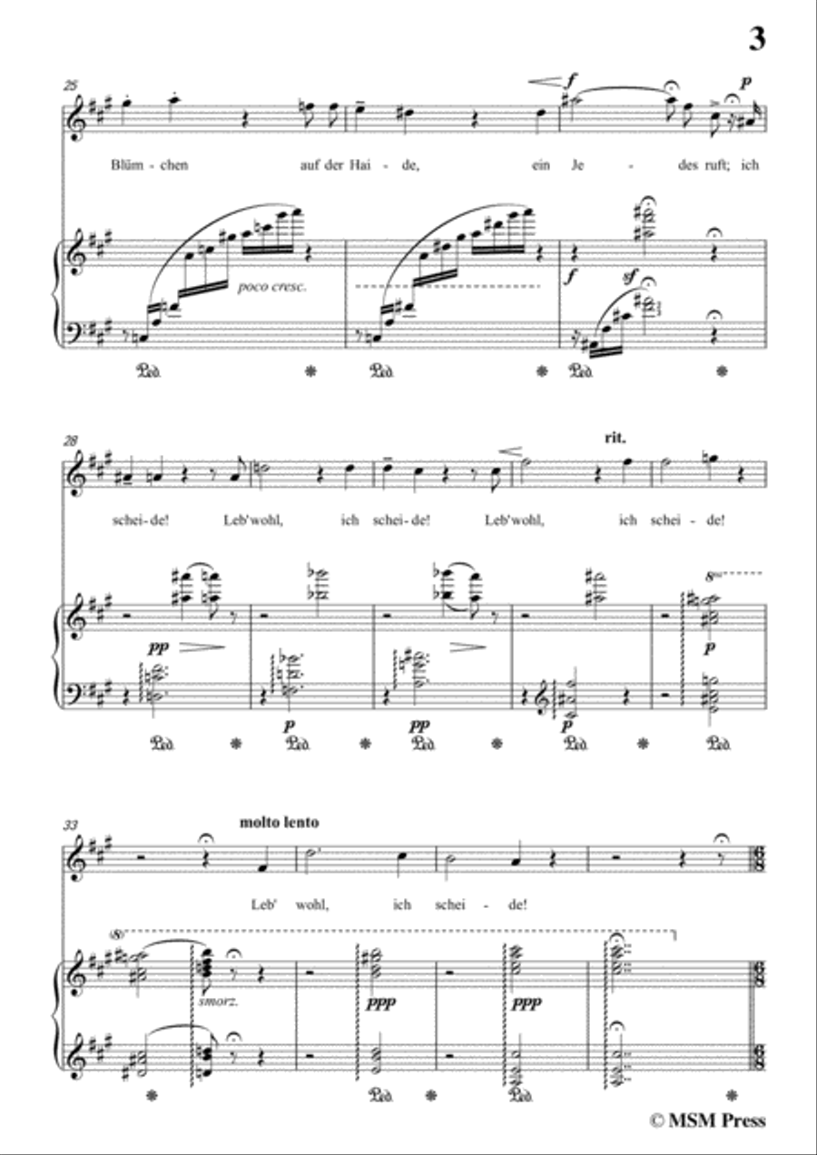 Liszt-Ich scheide in A Major,for Voice and Piano Voice Solo scores gallery preview page 5