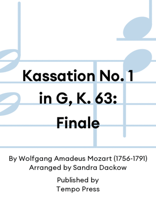 Book cover for Kassation No. 1 in G, K. 63: Finale