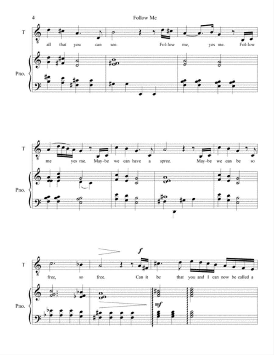 Follow Me Tenor Voice scores gallery preview page 4