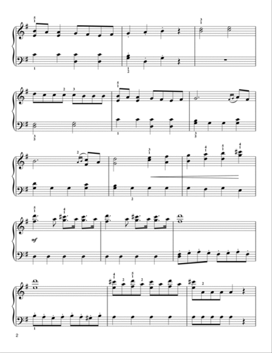 Eine Kleine Nachtmusik Easy Piano scores gallery preview page 2