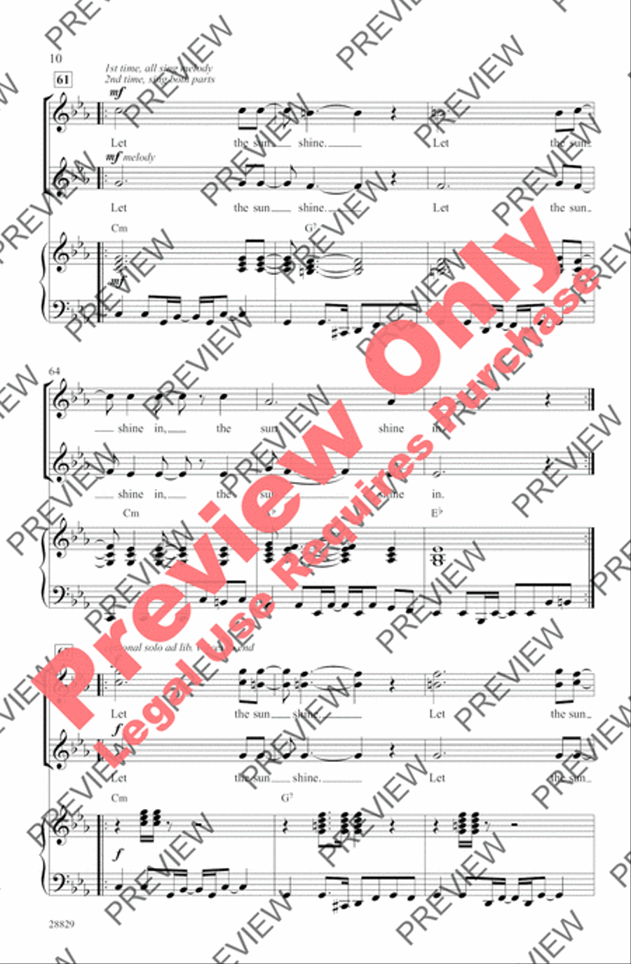 Aquarius / Let the Sunshine In Women's Choir scores gallery preview page 9