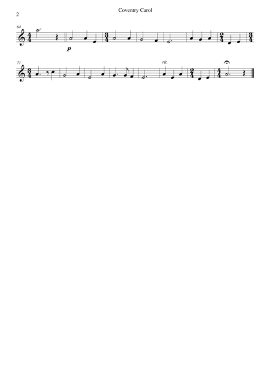 Coventry Carol for flute trio Flute Trio scores gallery preview page 5