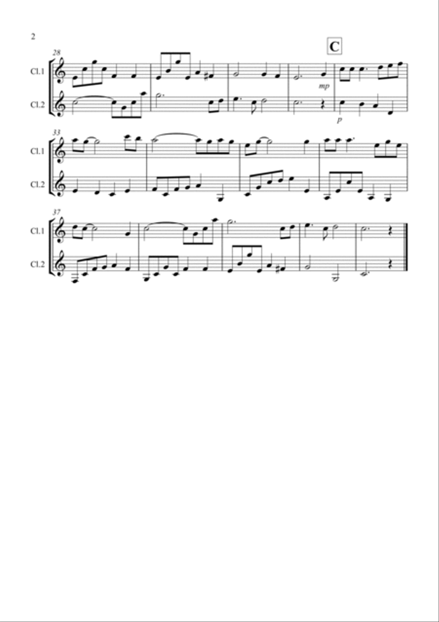 Shenandoah for Clarinet Duet Clarinet Duet scores gallery preview page 2