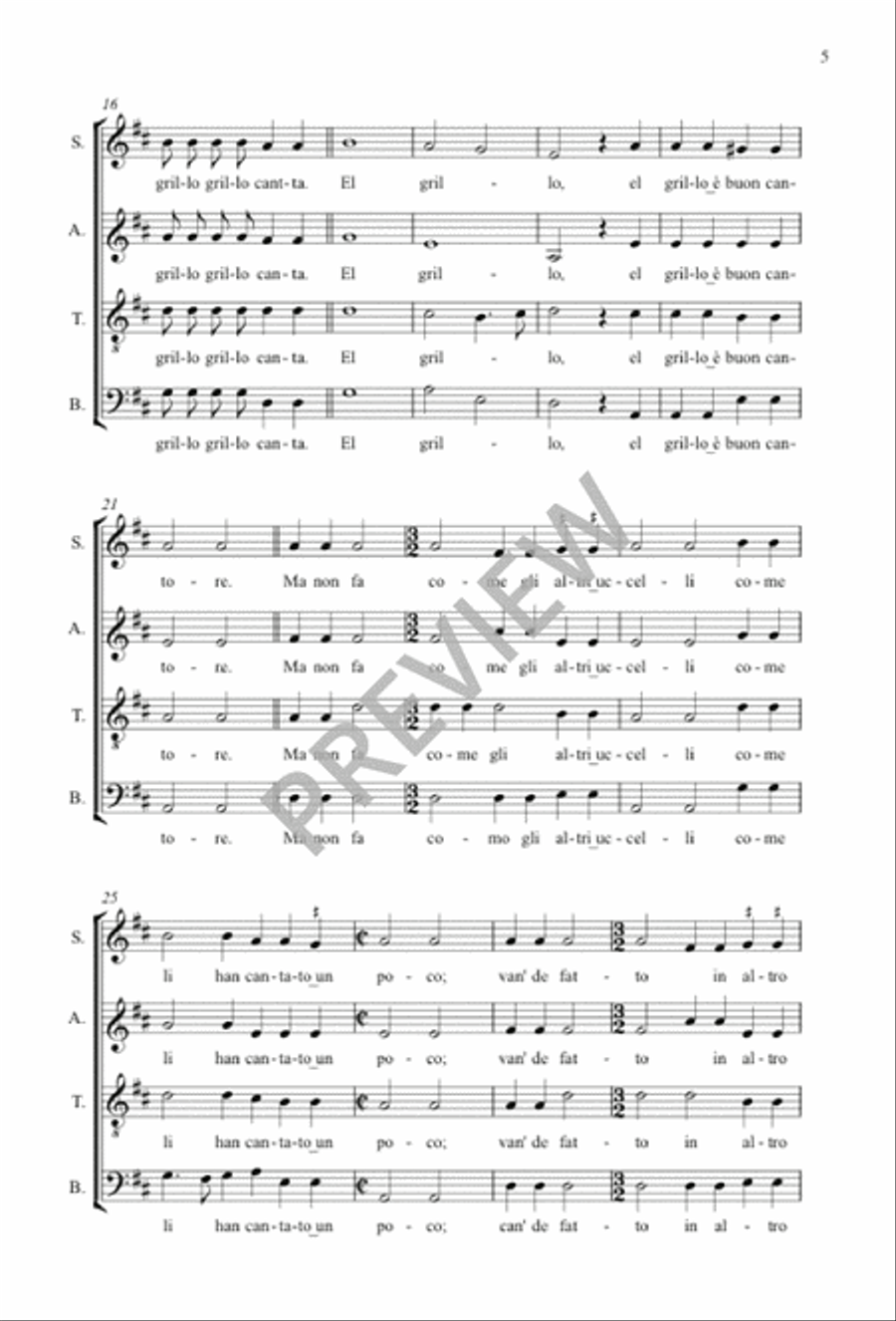 El Grillo 4-Part scores gallery preview page 5