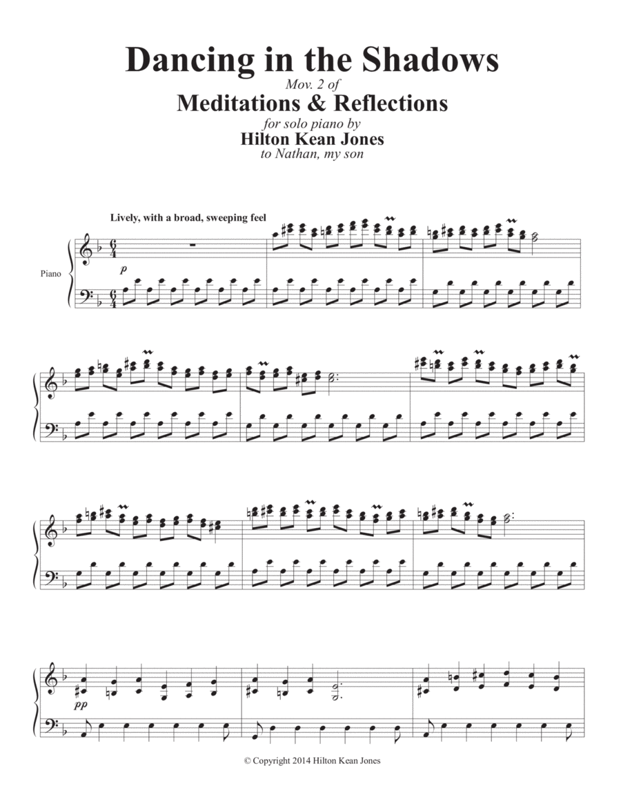 Dancing in the Shadows Piano Solo scores gallery preview page 1