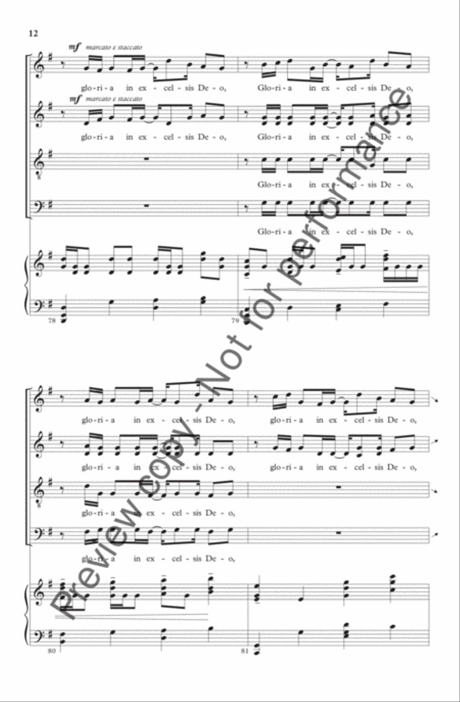 Gloria in Excelsis (from LUX) 4-Part scores gallery preview page 12