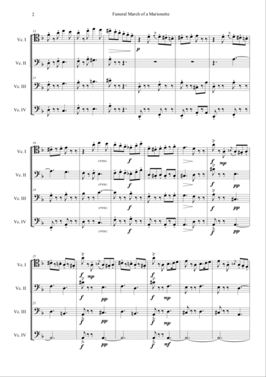 Funeral March of a Marionette Cello scores gallery preview page 2