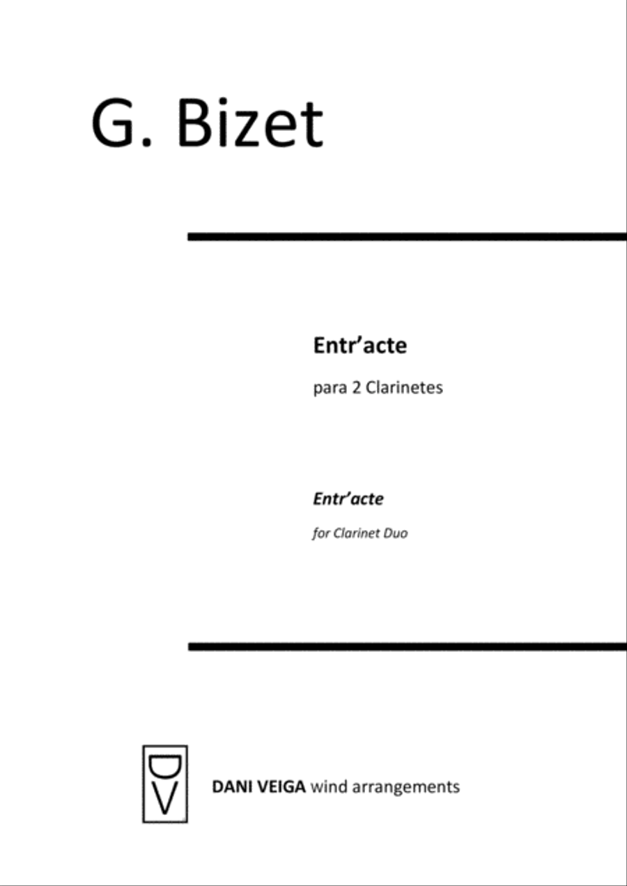 Carmen Entr'acte for 2 Clarinets Clarinet Duet scores gallery preview page 1