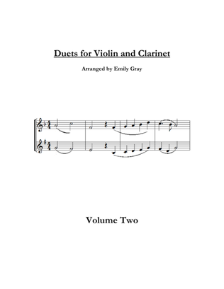 Book cover for Duets for Violin and Clarinet, Volume Two