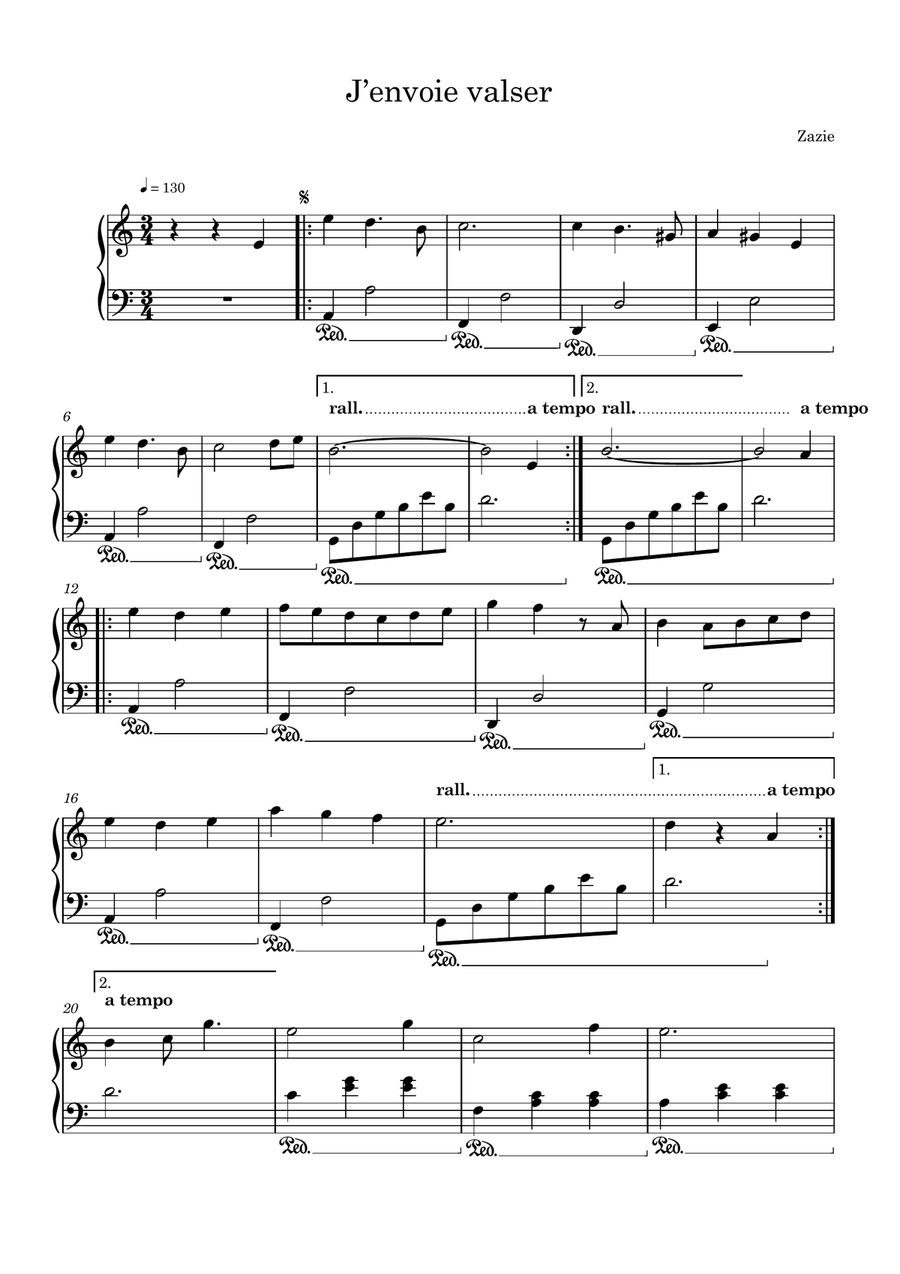 J'envoie Valser J'envoie Valser Piano Solo scores gallery preview page 1