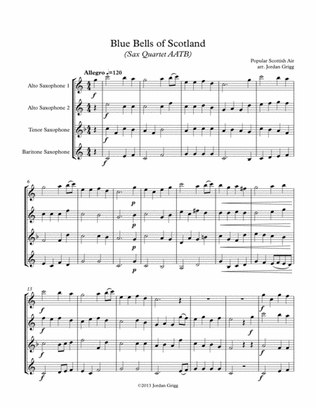 Blue Bells of Scotland (Sax Quartet AATB)