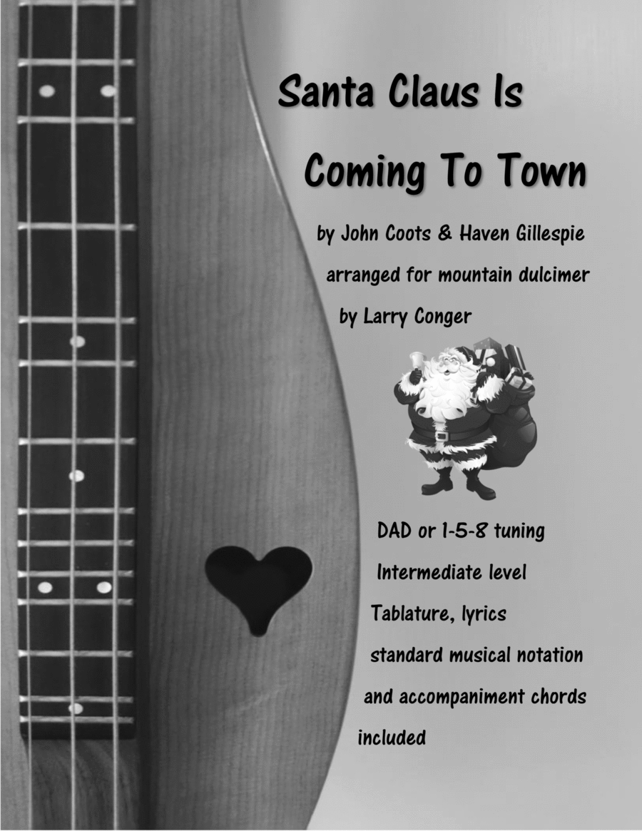 Santa Claus Is Comin' To Town Dulcimer scores gallery preview page 1