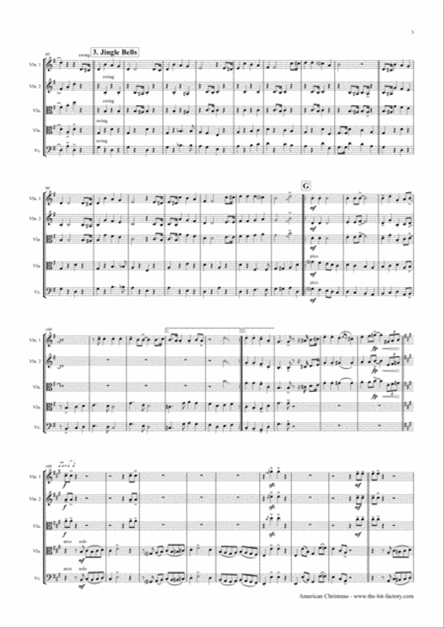 American Christmas - Mash up Rondo of best Christmas Songs - String Trio String Trio scores gallery preview page 4