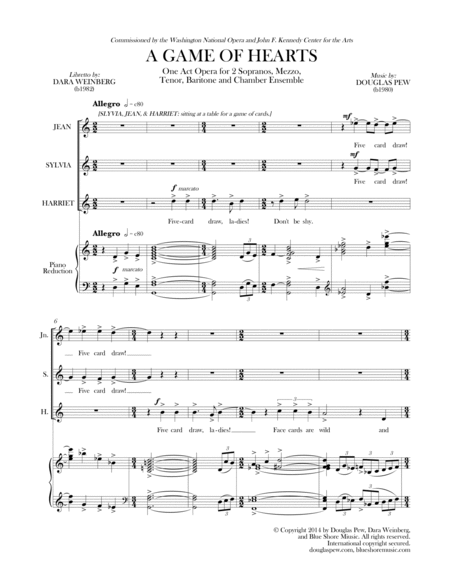A Game of Hearts, Vocal Score image number null