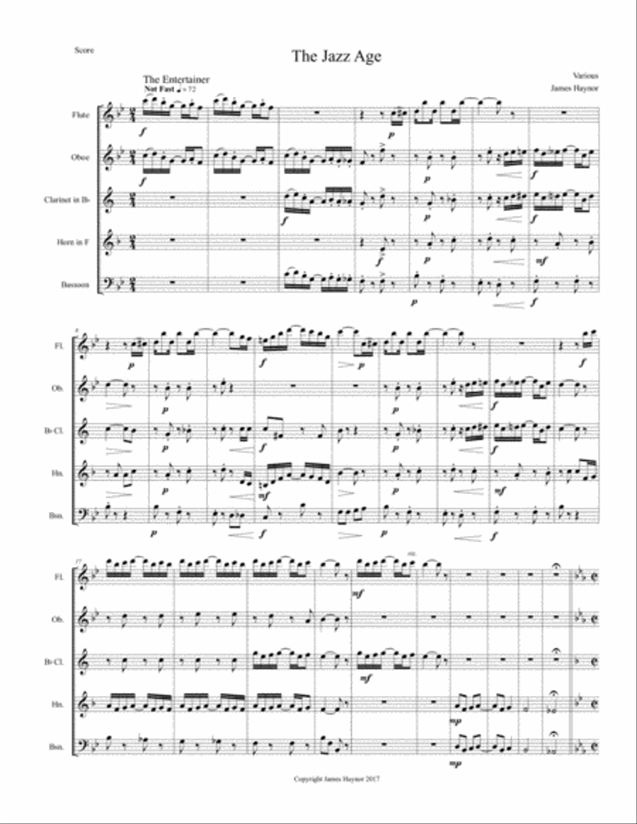 The Jazz Era for Woodwind Quintet Woodwind Quintet scores gallery preview page 3