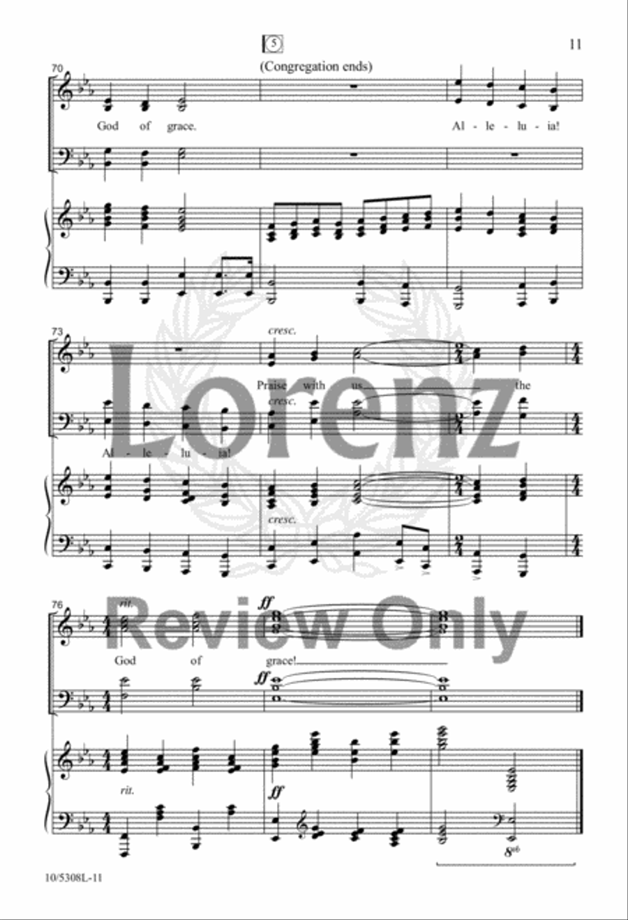 Praise, My Soul, the King of Heaven 4-Part scores gallery preview page 9