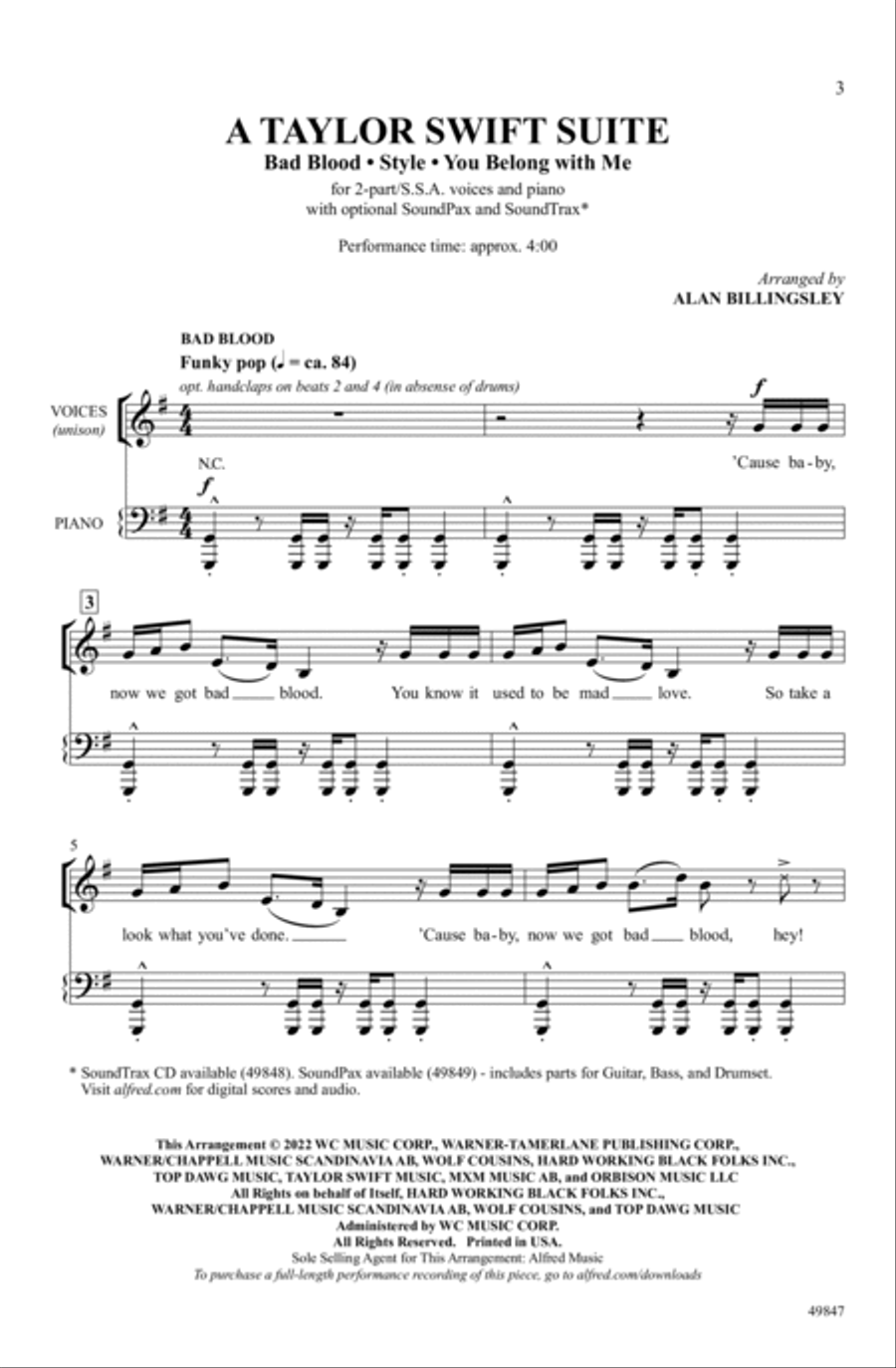 A Taylor Swift Suite Choir scores gallery preview page 2