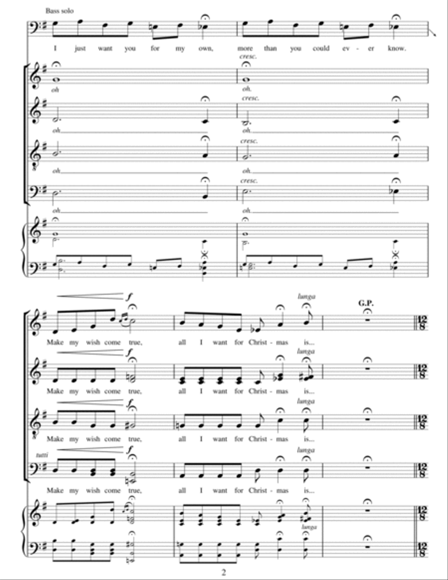 All I Want For Christmas Is You (arr. Matthew O'Donovan) 4-Part scores gallery preview page 2