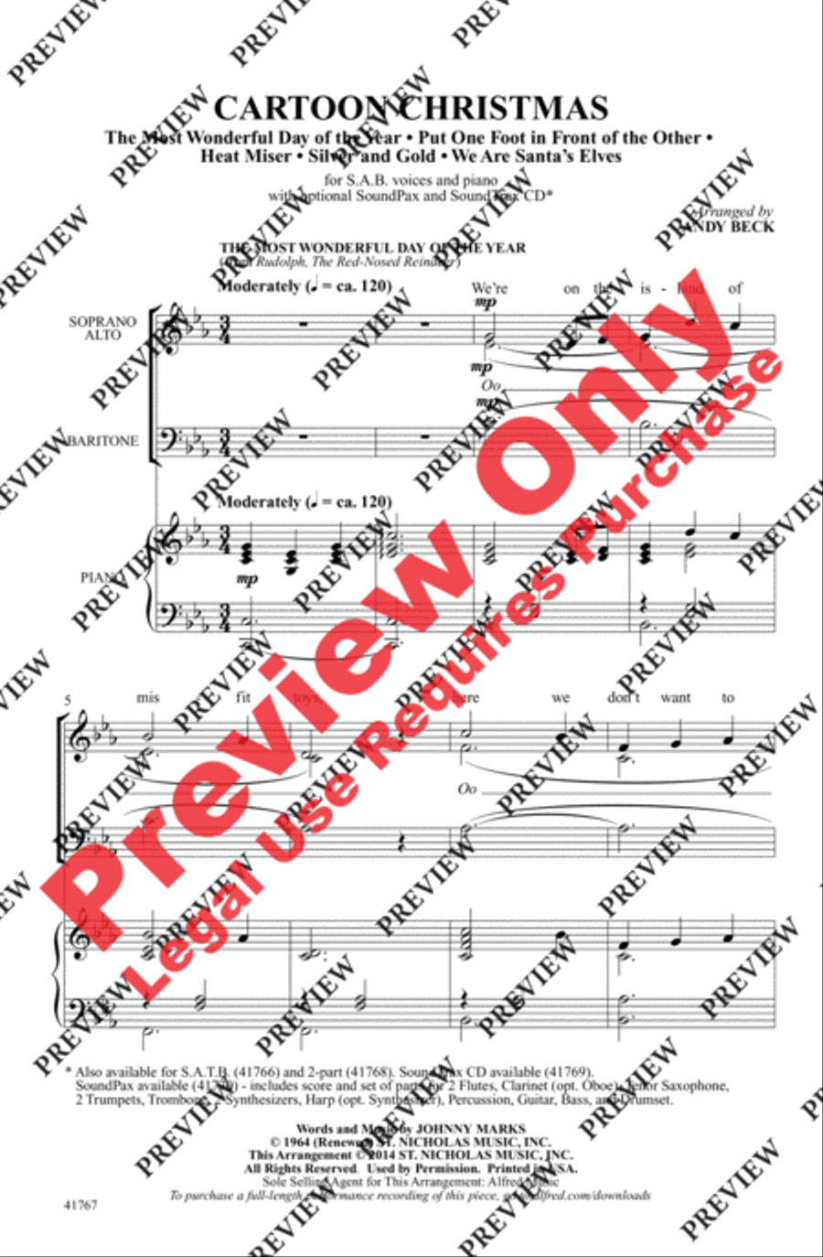 Cartoon Christmas Cartoon Christmas 3-Part scores gallery preview page 2