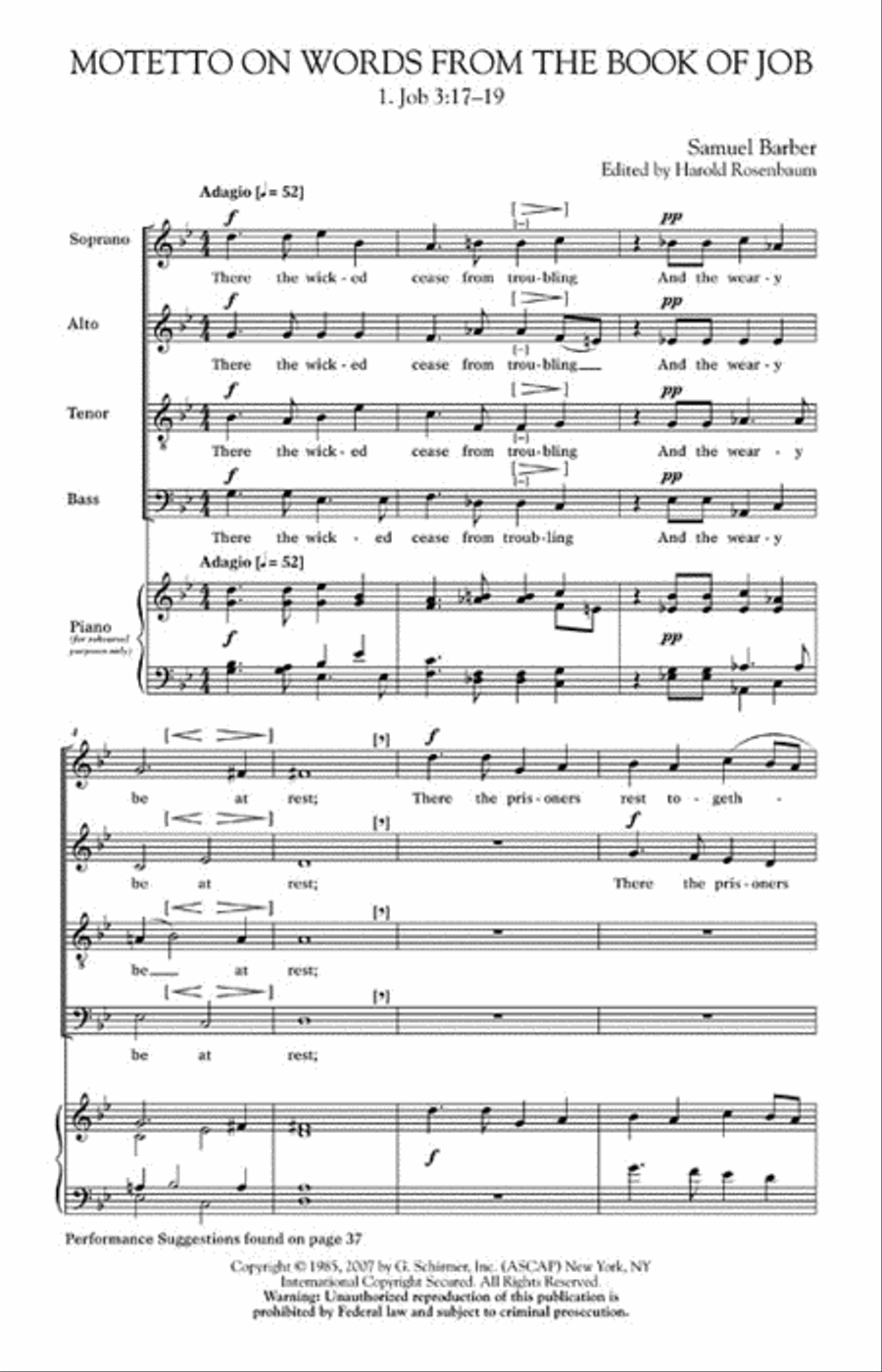 Motetto on Words from the Book of Job 4-Part scores gallery preview page 2