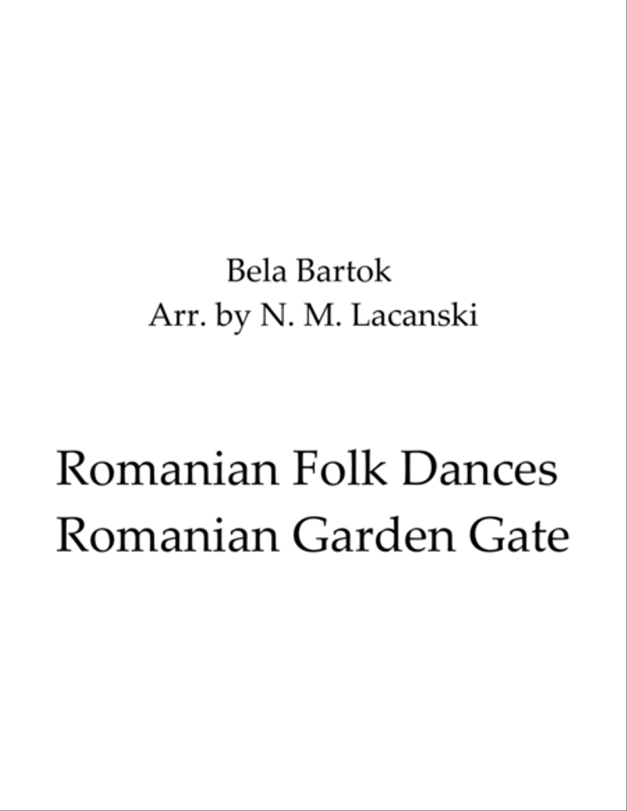 Romanian Folk Dances Romanian Garden Gate Violin Solo scores gallery preview page 1