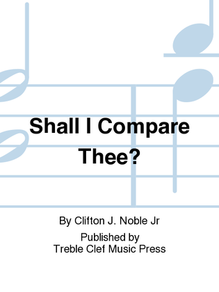 Book cover for Shall I Compare Thee?