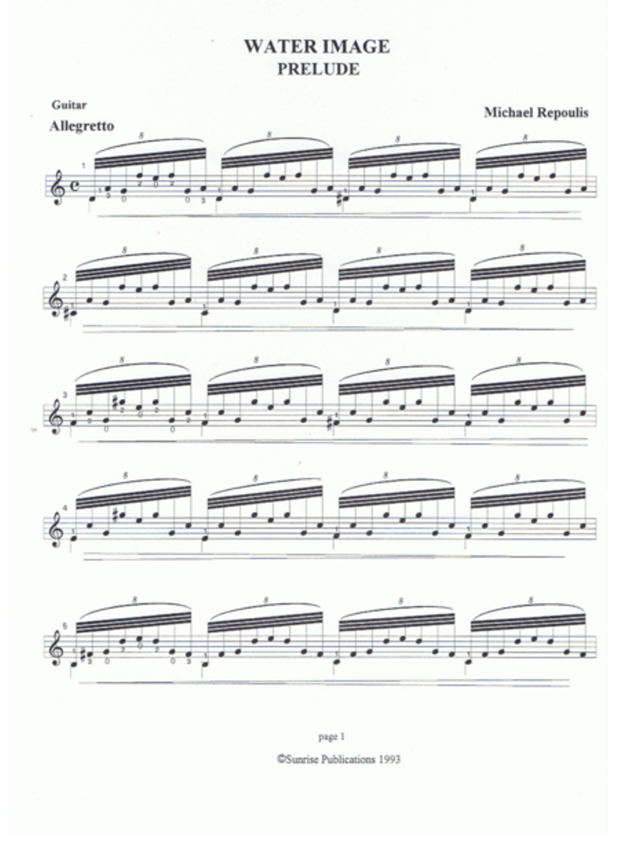 Water Image - Prelude Water Image - Prelude Classical Guitar scores gallery preview page 1