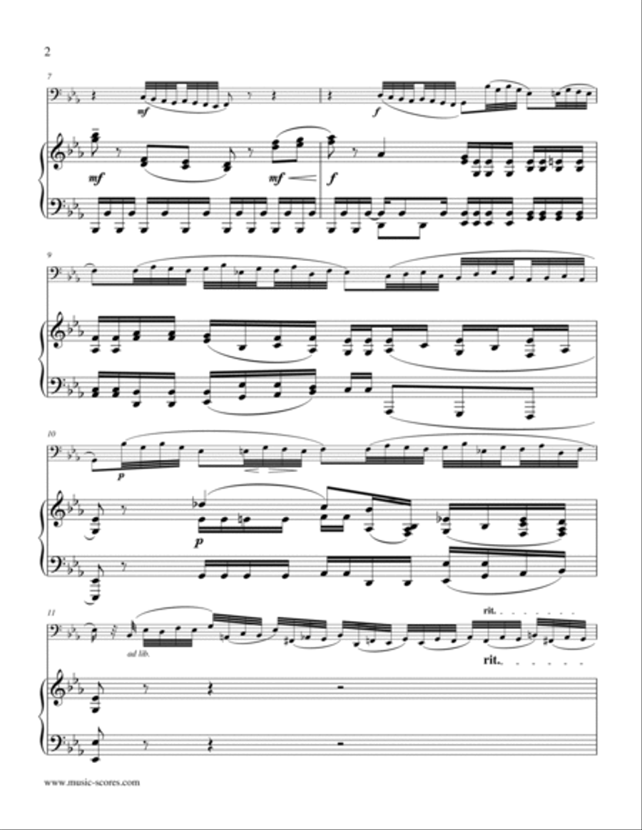 Cimarosa Larghetto - 1st movement from Oboe Concerto - Cello & Piano Piano scores gallery preview page 2