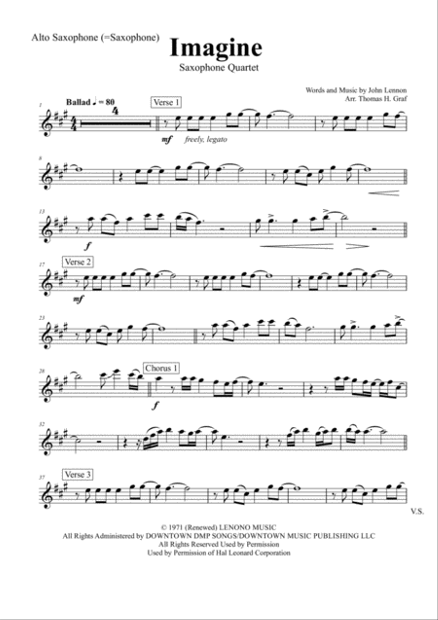Imagine Saxophone Quartet scores gallery preview page 4