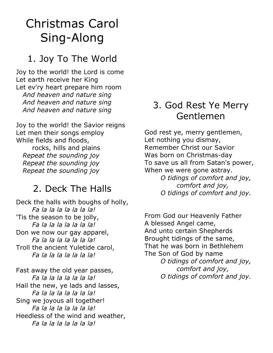 Christmas Carol Sing-Along with Lyric Sheets String Quartet scores gallery preview page 2