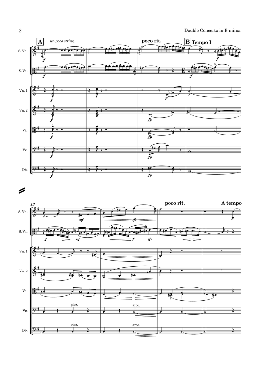Bruch Double Concerto Op. 88 in E minor for Violin Viola and String Orchestra String Orchestra scores gallery preview page 3