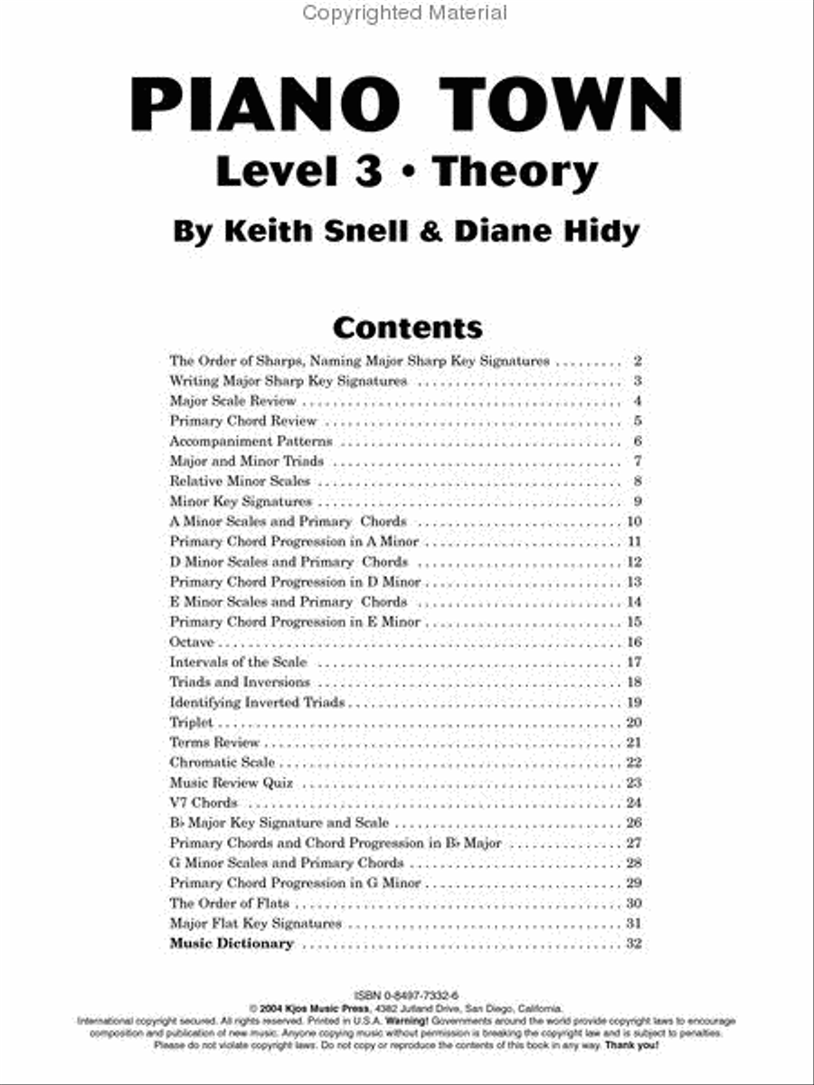 Piano Town, Theory - Level 3 Piano Method scores gallery preview page 2