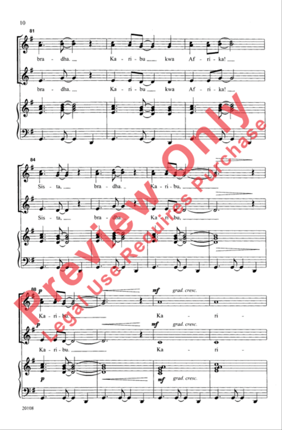 Jambo, Karibu Kwa Afrika 2-Part scores gallery preview page 9